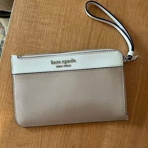 Kate Spade Baby Pink and White Wristlet